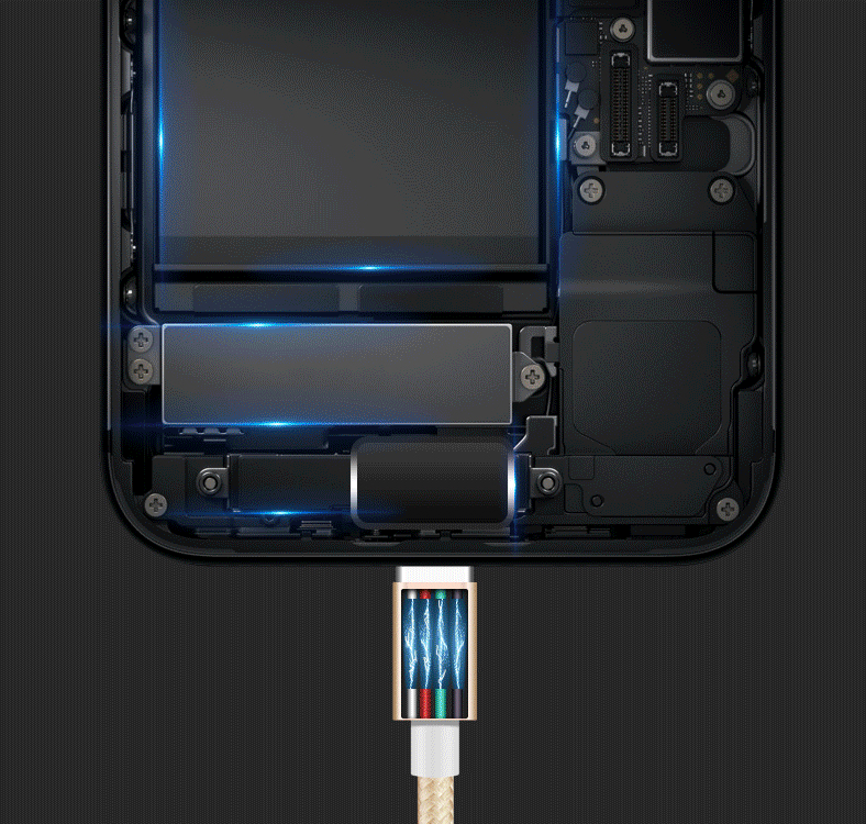 A-One Brand - USB till Lightning Kabel i Nylon - 3m - Svart