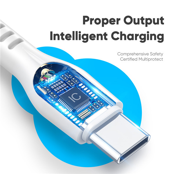 Dux Ducis - Dux Ducis USB-C till USB-C 60 W kabel - 2.4A, 1M - VIT