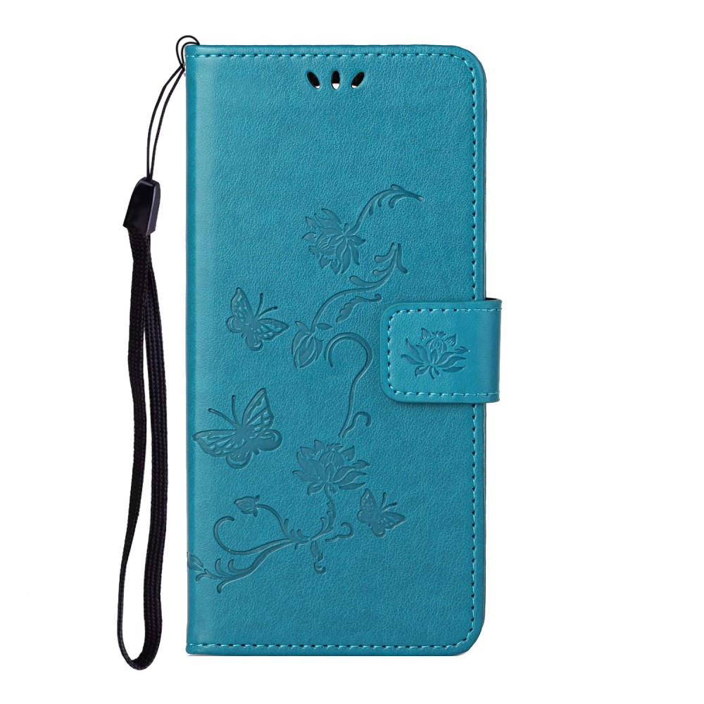 A-One Brand - Imprint Butterfly Plånboksfodral till Galaxy S21 - Blå