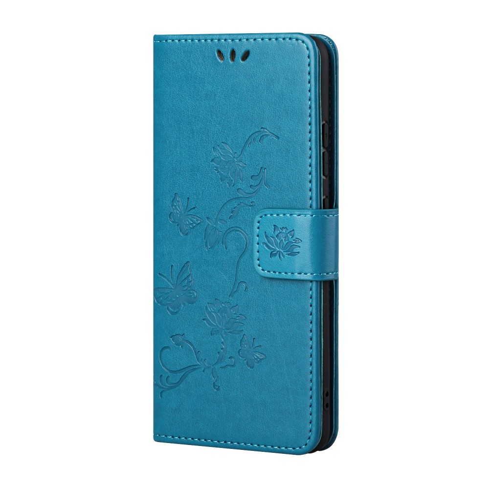 A-One Brand - Imprint Butterfly Plånboksfodral till Galaxy S21 - Blå