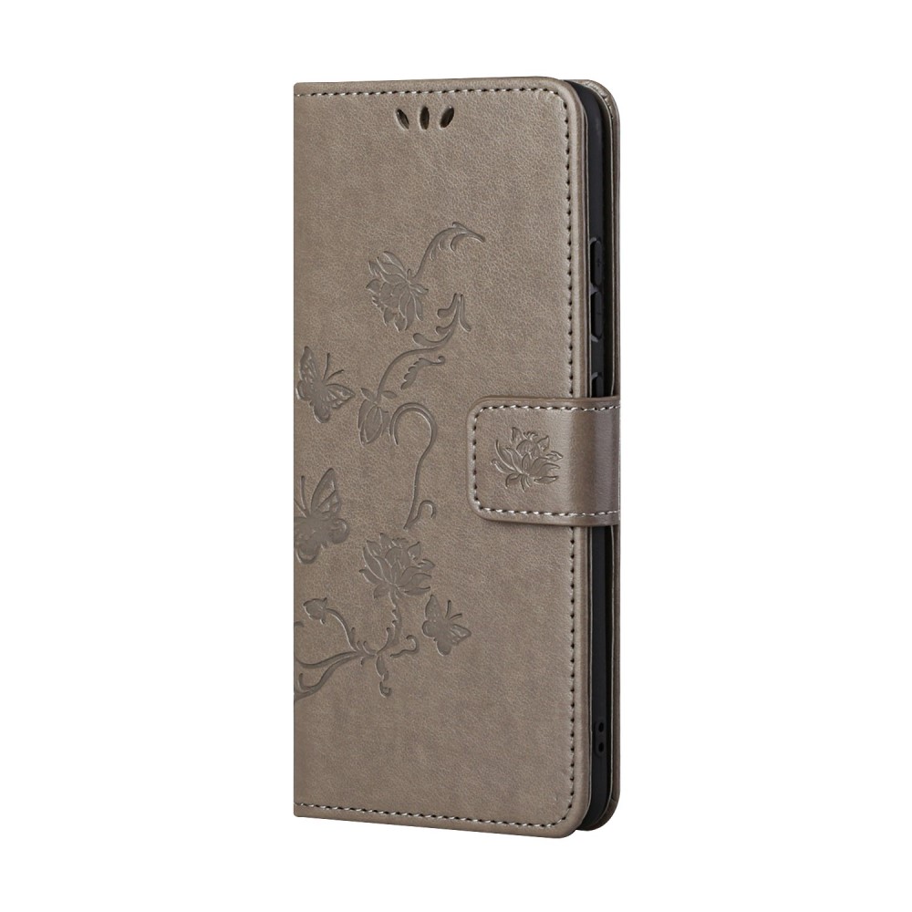 A-One Brand - Imprint Butterfly Plånboksfodral till Galaxy S21 Plus - Grå