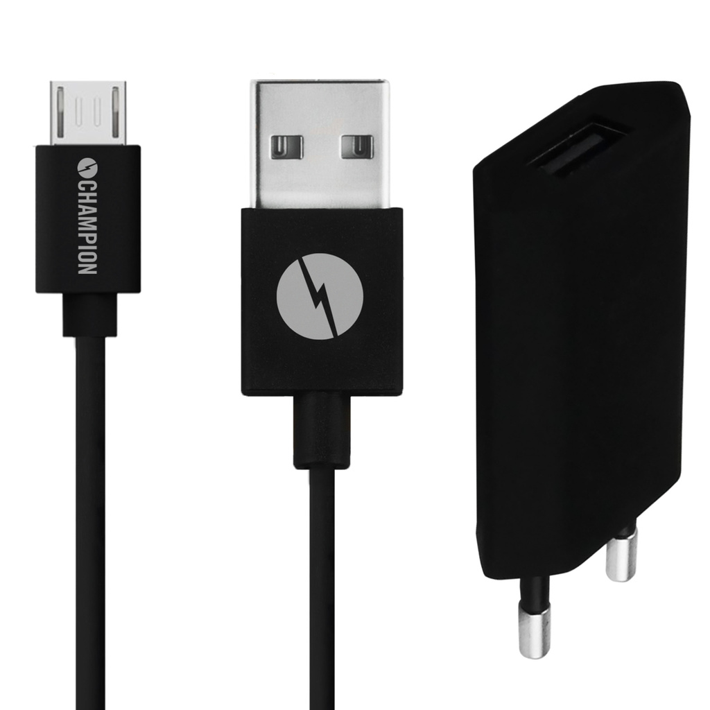 Champion
Champion Ladd & Synk Kit 1,5m MicroUSB 1A Svart