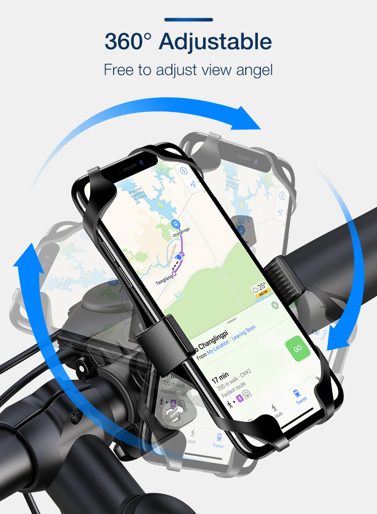 Floveme - Floveme mobilhållare till Cykel Golfvagn Barnvagn - Roterbar - Svart