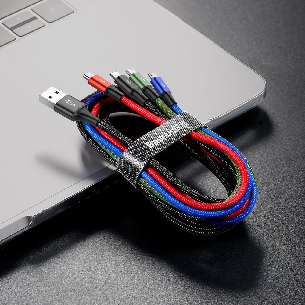 BASEUS - BASEUS 4in1 Lightning/2x USB Type C/microUSB cable 3.5A 1.2m black