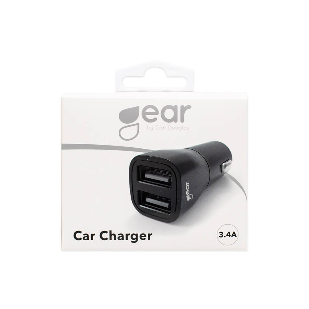 GEAR - GEAR - Laddare 12/24V 2xUSB-A 3,4A Svart