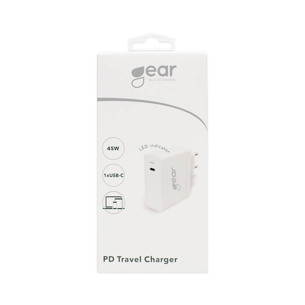 GEAR - GEAR - Laddare 220V 1xUSB-C PD 45W - Vit