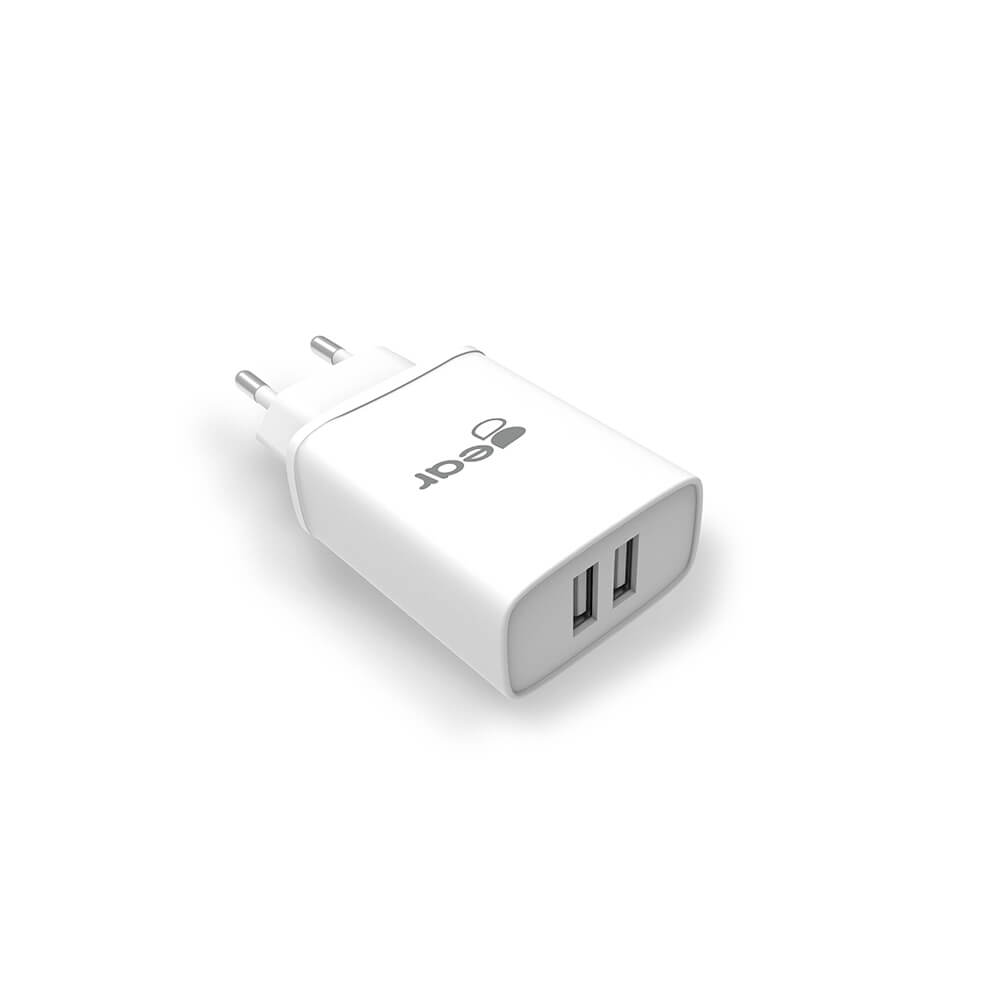 GEAR - GEAR - Laddare 220V 2xUSB-A 3,1A - Vit