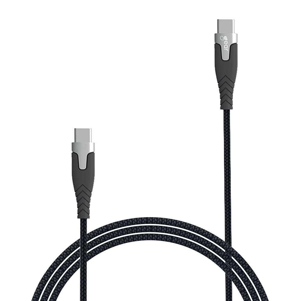 GEAR - GEAR Laddkabel PRO USB-C till USB-C 2.0 1.5m Svart
