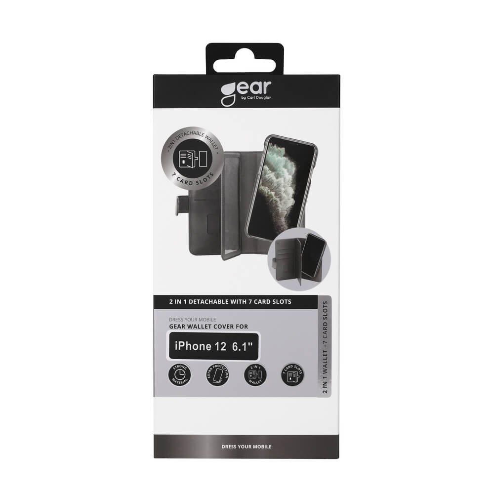 GEAR
GEAR Mobilfodral Svart 7 Kortfack iPhone 12 & 12 Pro 2in1 Magnetskal