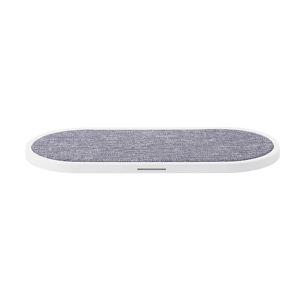 GEAR - GEAR Trådlös Dual QI Laddare USB-C Ansl. 2x10W Vit med Grå Textil