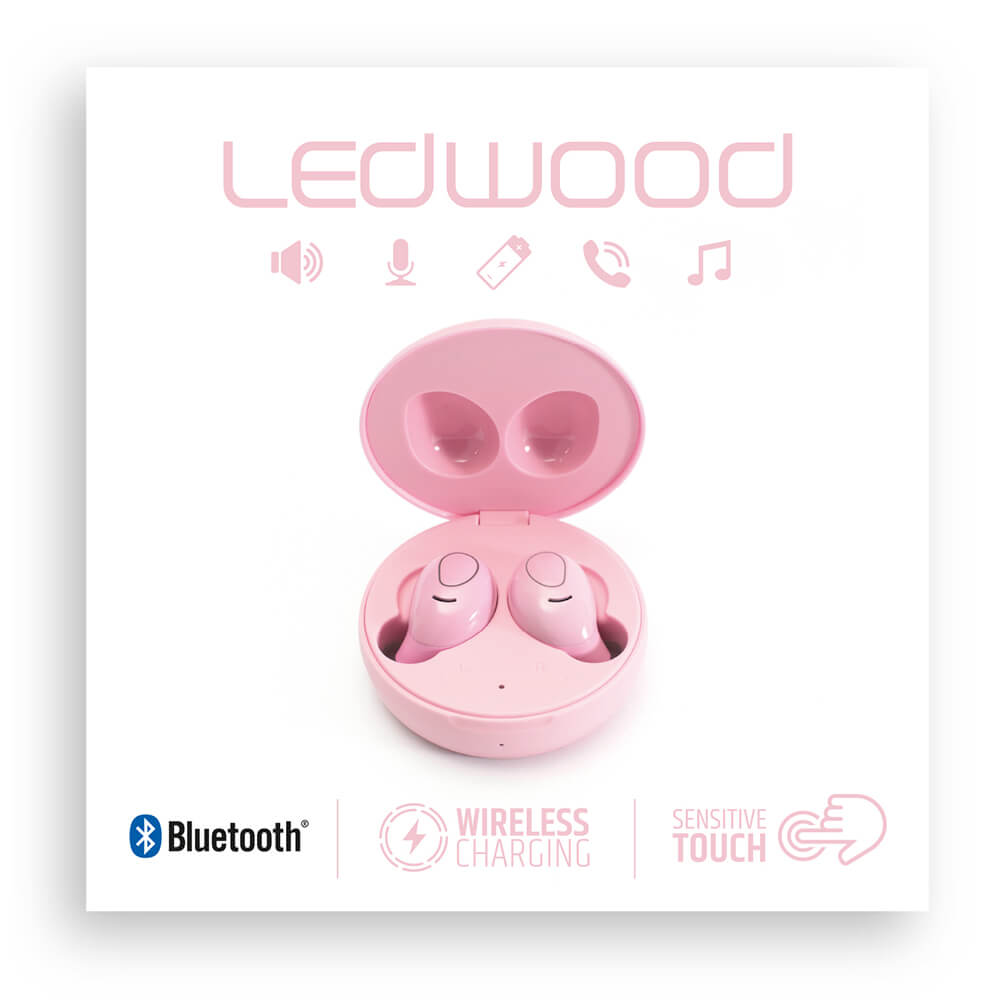 Ledwood
LEDWOOD Hörlur i9 TWS True Wireless In-Ear Rosa Mic