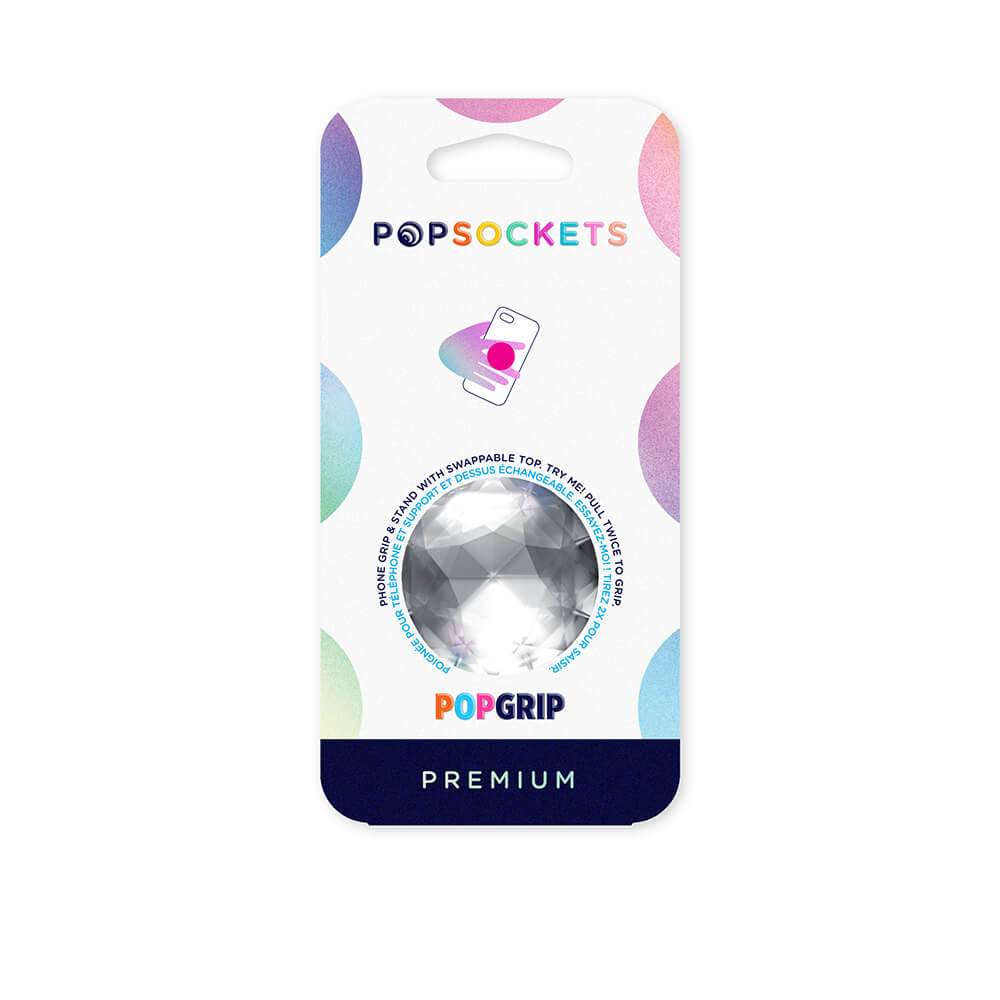 PopSockets - POPSOCKETS Disco Crystal Silver Avtagbart Grip