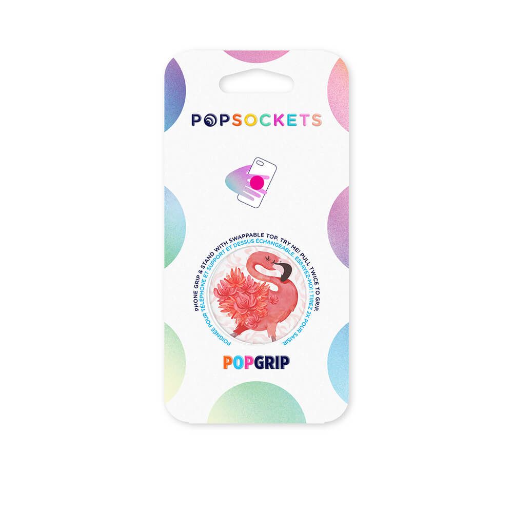 PopSockets - POPSOCKETS Flamingo a Go Go Avtagbart Grip med Ställfunktion