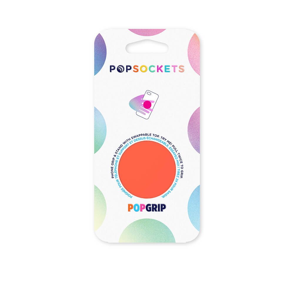PopSockets - POPSOCKETS Neon Electric Orange Avtagbart Grip med Ställfunktion