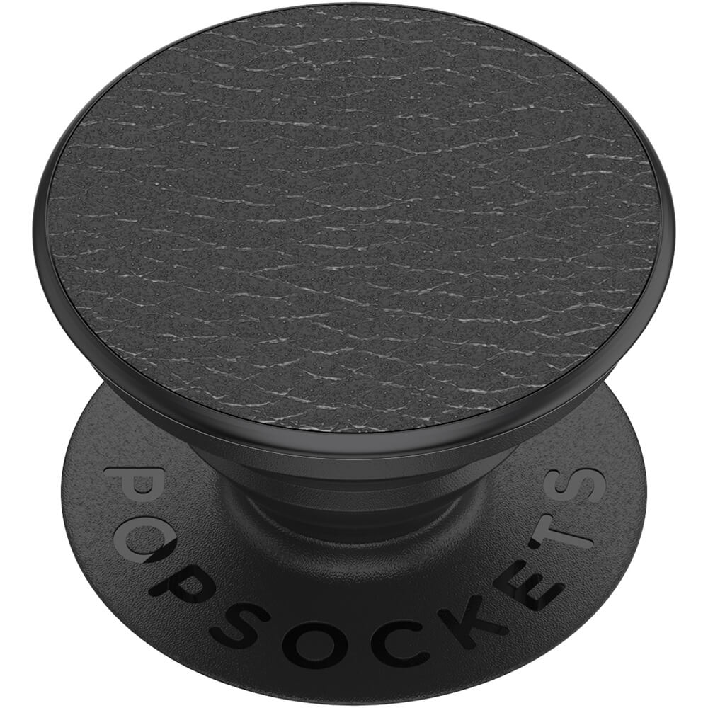 PopSockets - POPSOCKETS Pebbled Vegan Leather Black Avtagbart Grip