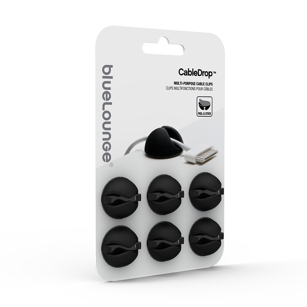 BlueLounge - Bluelounge CableDrop hållare för sladdar, 6-pack