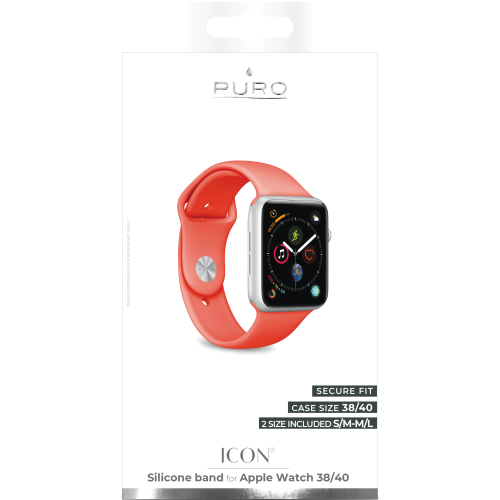UTGÅTT - Puro - Apple Watch Band 38-40mm S/M & M/L - Living Coral
