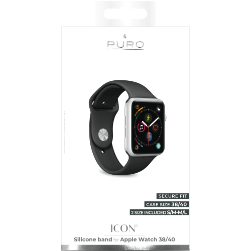 Puro - Puro Apple Watch Band 38-40mm S/M & M/L - Svart