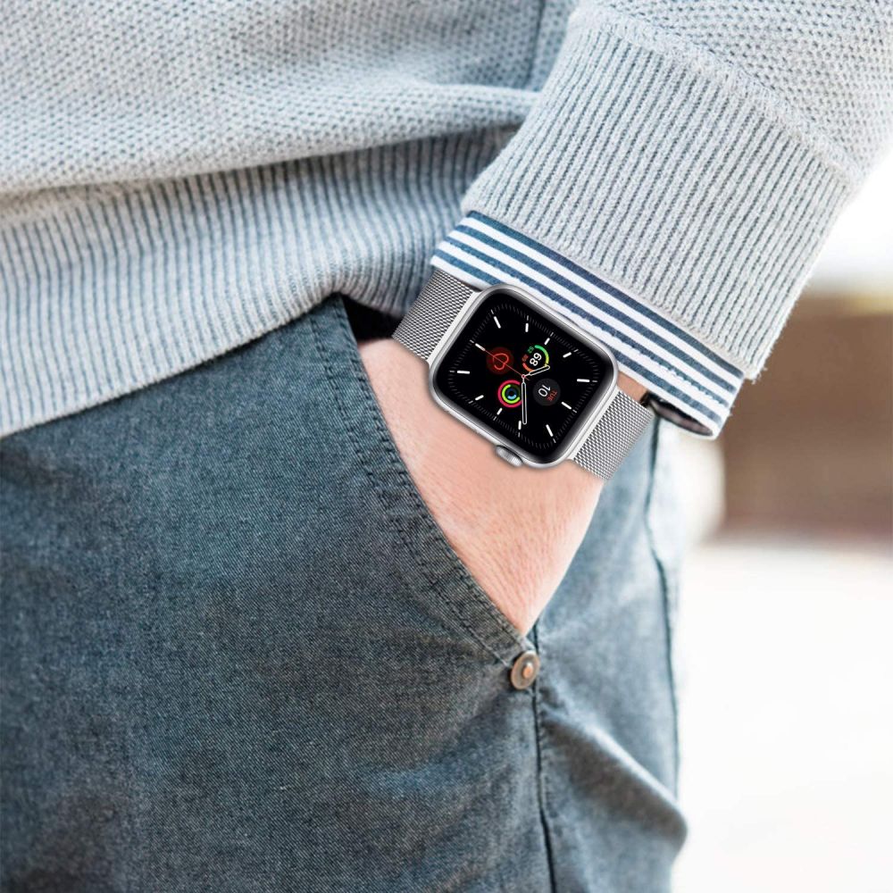 Tech-Protect - Tech-Protect Milaneseband Apple Watch 4/5/6/7/8/Se (38/40/41mm) - Silver
