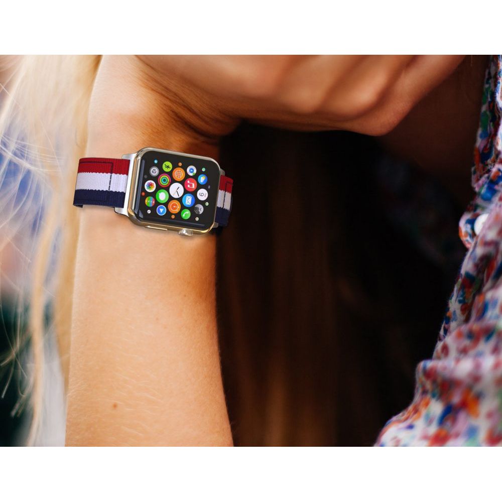 Tech-Protect - Tech-Protect Welling Apple Watch 2/3/4/5/6/Se (42mm/44mm) - Navy/Red