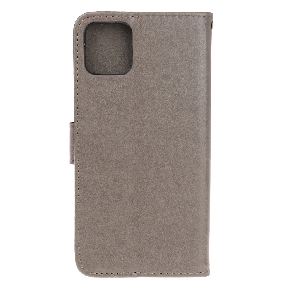 OEM - Imprint Läder Plånboksfodral iPhone 12 & 12 Pro - Grå