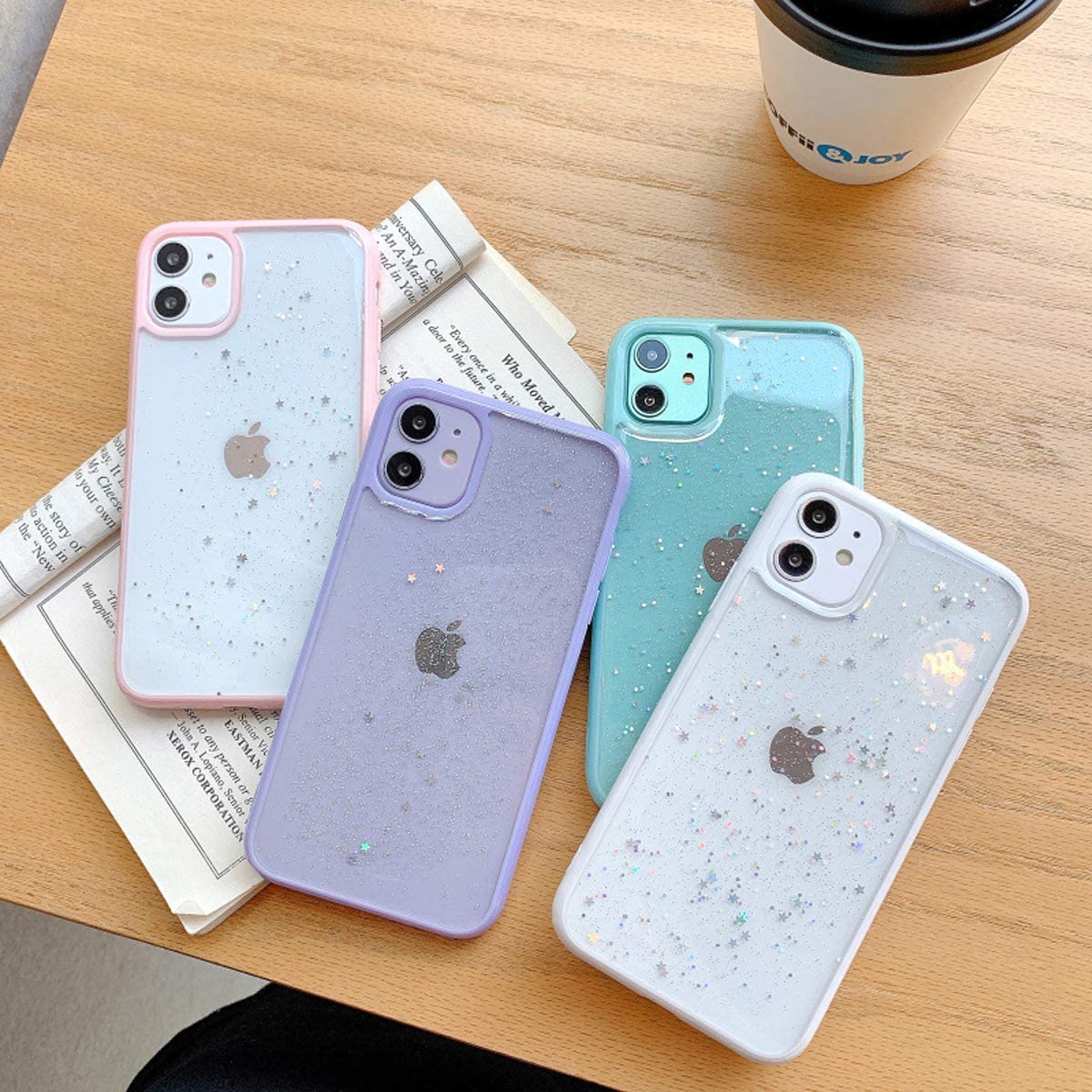 A-One Brand - Bling Star Glitter Skal till iPhone 12 & 12 Pro - Lila