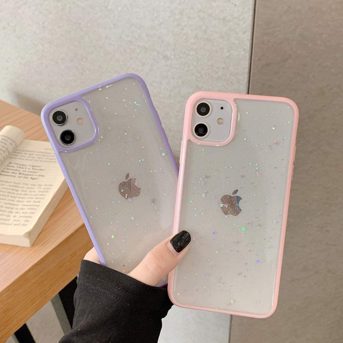 A-One Brand - Bling Star Glitter Skal till iPhone 12 & 12 Pro - Lila