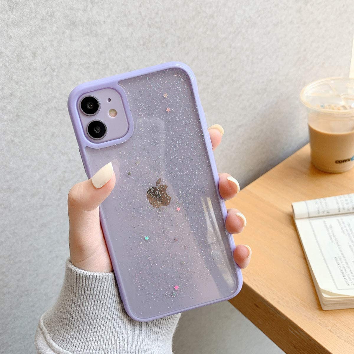 A-One Brand - Bling Star Glitter Skal till iPhone 12 & 12 Pro - Lila