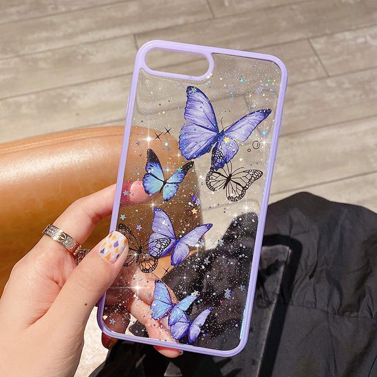 A-One Brand - Bling Star Butterfly Skal till iPhone 7/8/SE 2020 - Lila