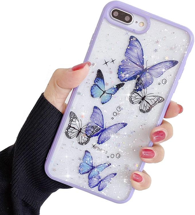 A-One Brand - Bling Star Butterfly Skal till iPhone 7/8/SE 2020 - Lila