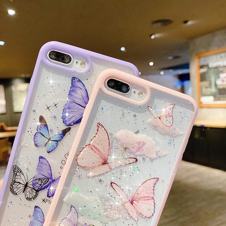 A-One Brand - Bling Star Butterfly Skal till iPhone 7/8/SE 2020 - Lila