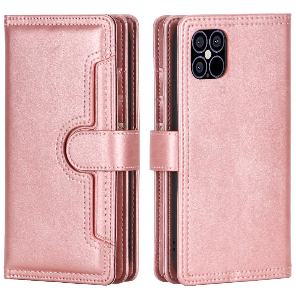 OEM
Multiple Card Slots Äkta Läder Plånboksfodral iPhone 12 Pro Max - Rose Gold