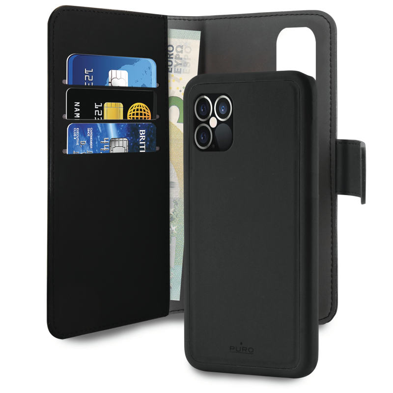 Puro
Puro - EcoLeather Detachable Plånboksfodral iPhone 12 Pro Max - Svart