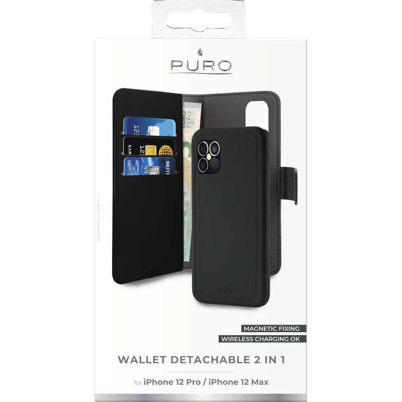 Puro
Puro - EcoLeather Detachable Plånboksfodral iPhone 12 /12 Pro - Svart