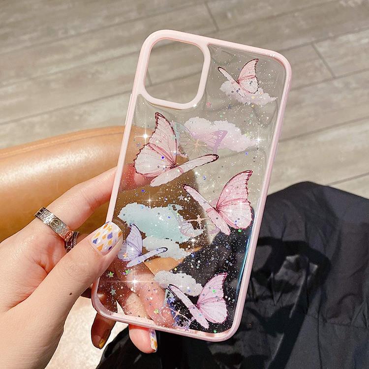 A-One Brand - Bling Star Butterfly Skal till iPhone 12 & 12 Pro - Rosa