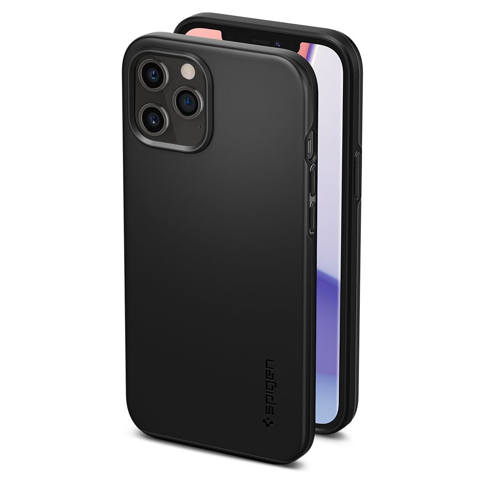 Spigen - SPIGEN Thin Fit iPhone 12 & 12 Pro - Svart