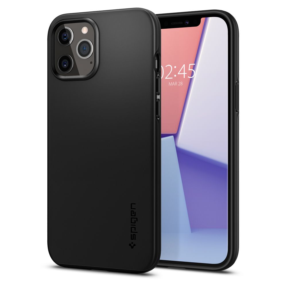 Spigen - SPIGEN Thin Fit iPhone 12 & 12 Pro - Svart