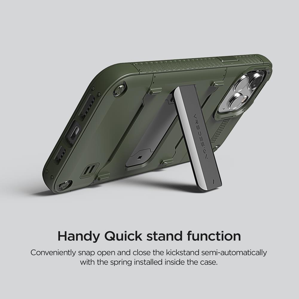 VERUS
VRS DESIGN | Damda QuickStand Skal iPhone 12 Mini - Grön
