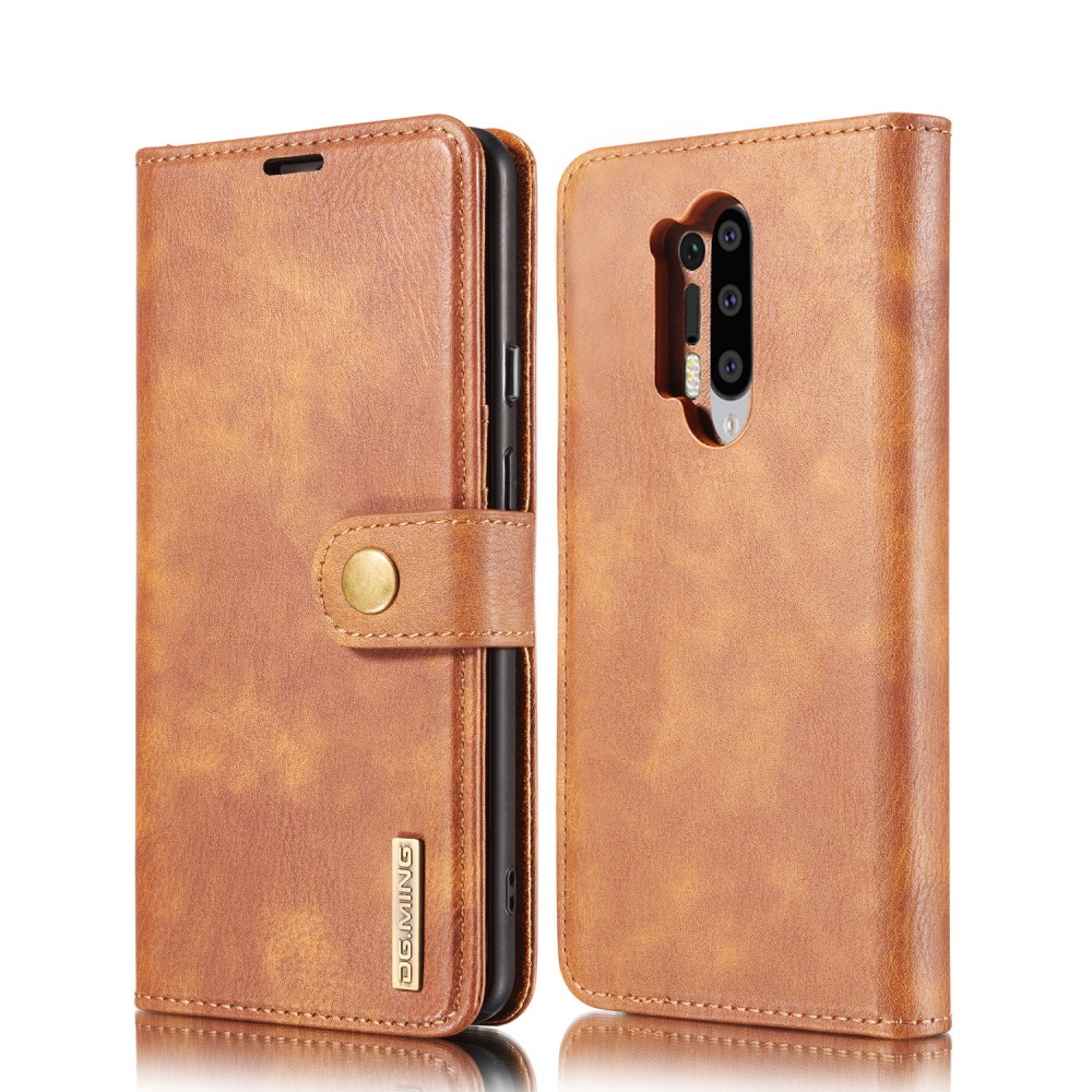 DG.MING - DG.MING Detachable Äkta Läder Plånboksfodral OnePlus 8 Pro - Brun