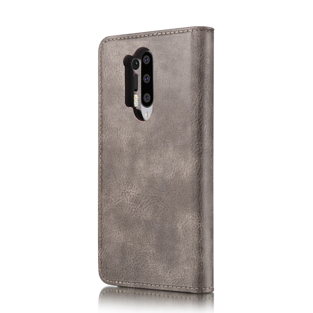DG.MING - DG.MING Detachable Äkta Läder Plånboksfodral OnePlus 8 Pro - Grå