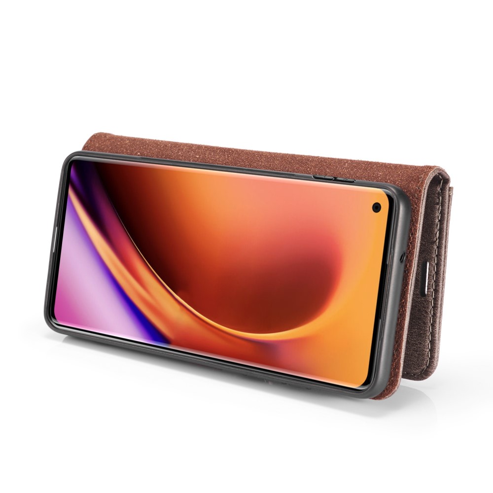 DG.MING - DG.MING Detachable Äkta Läder Plånboksfodral OnePlus 8 Pro - Grå