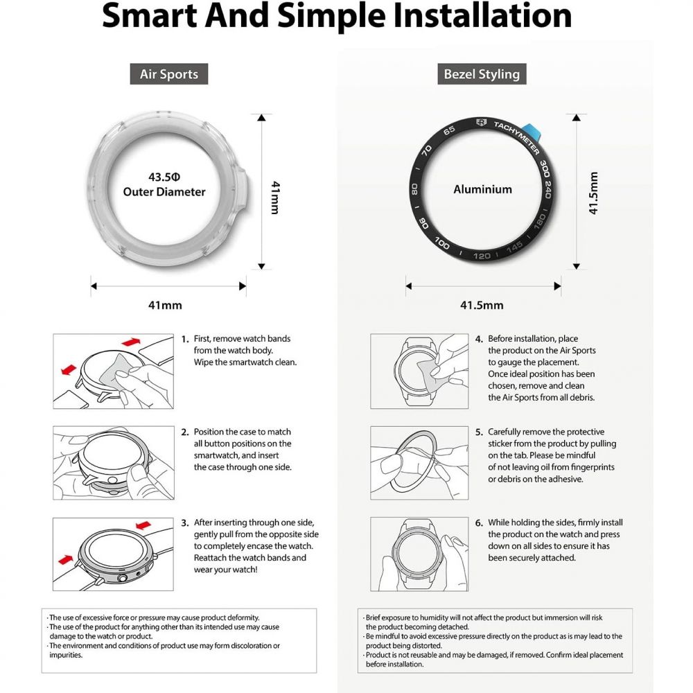 Ringke
RINGKE Air & Bezel Styling Galaxy Watch 3 (41mm) - Svart