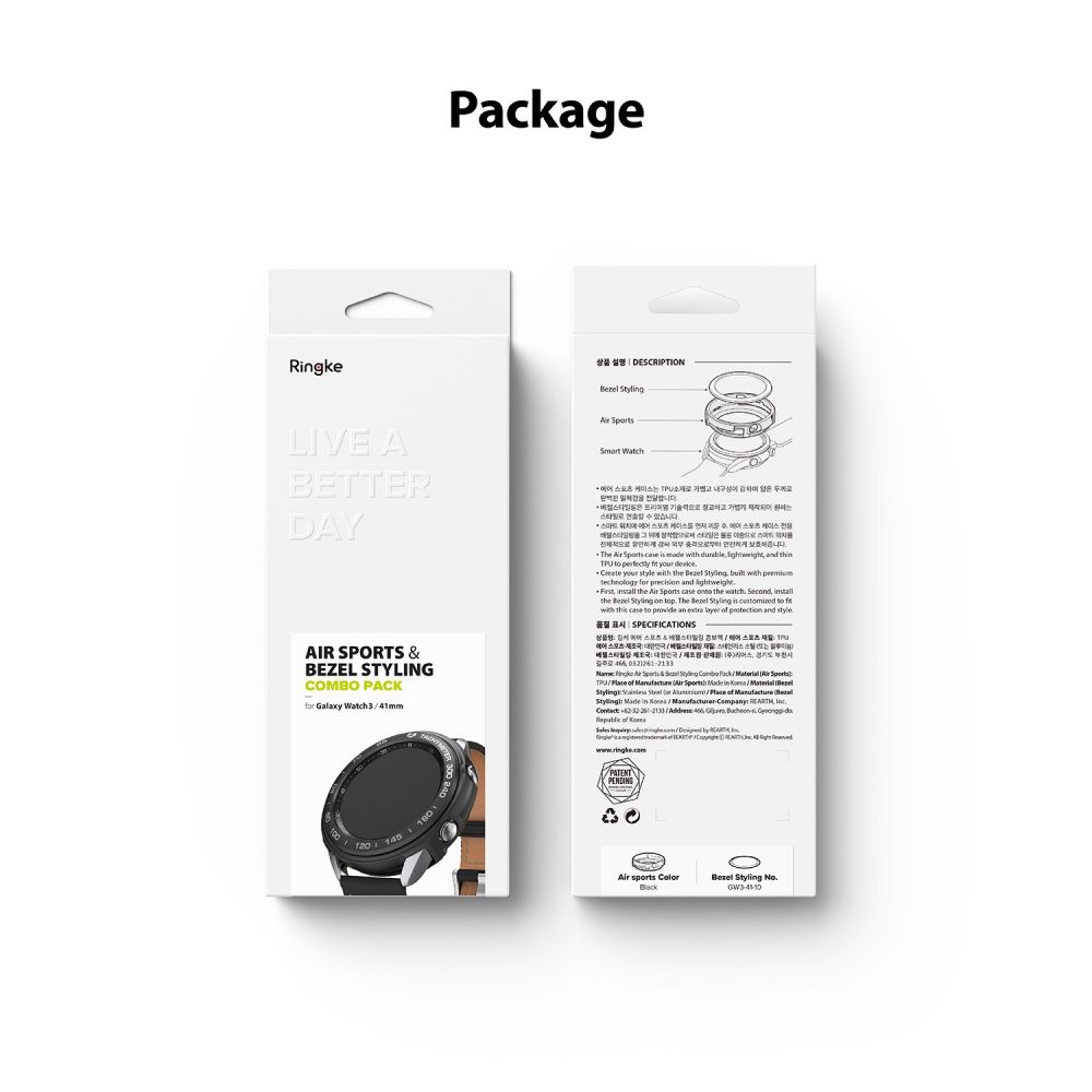 Ringke
RINGKE Air & Bezel Styling Galaxy Watch 3 (41mm) - Svart