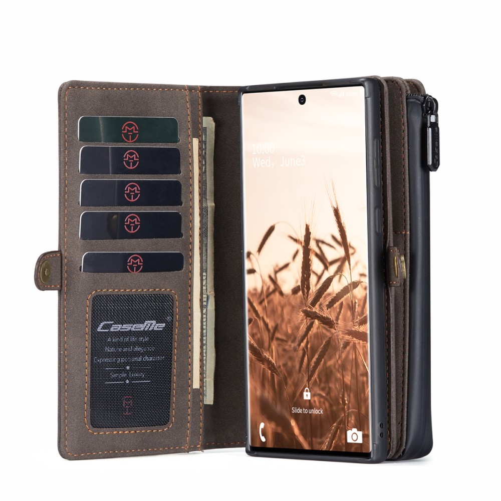 Caseme - CASEME 2-in-1 Plånboksfodral för Samsung Galaxy S20 Ultra - Brun