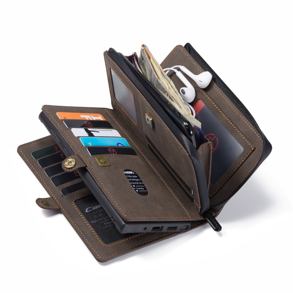 Caseme - CASEME 2-in-1 Plånboksfodral för Samsung Galaxy S20 Ultra - Brun