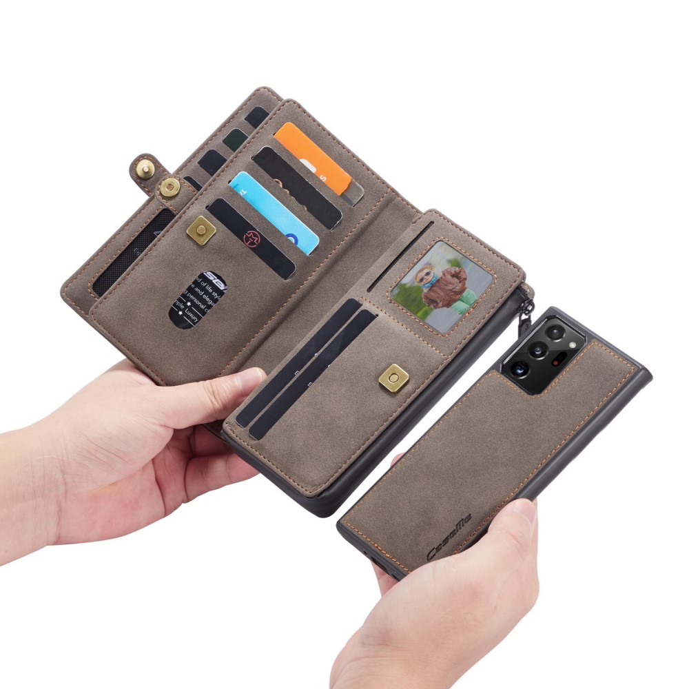 Caseme - CASEME 2-in-1 Plånboksfodral för Samsung Galaxy S20 Ultra - Brun