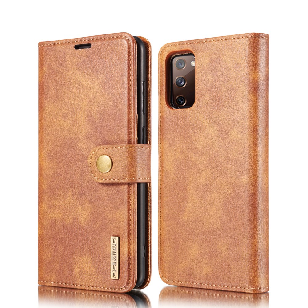 DG.MING - DG.MING Detachable Äkta Läder Plånboksfodral Samsung Galaxy S20 FE - Brun