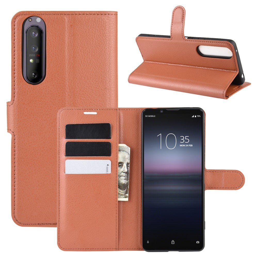 Imak
Litchi Läder plånboksfodral Sony Xperia 1 II - Brun