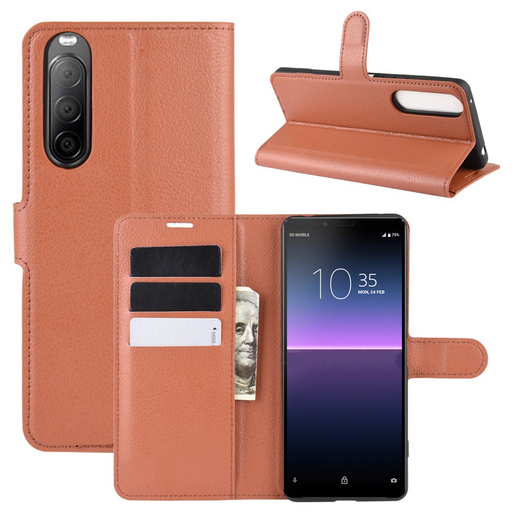 OEM
Litchi Läder plånboksfodral Sony Xperia 10 II - Brun