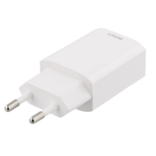 Deltaco - Deltaco - USB Väggladdare 12 W - Vit